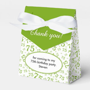Thank You 75th Green/White Random Number Pattern Favour Box