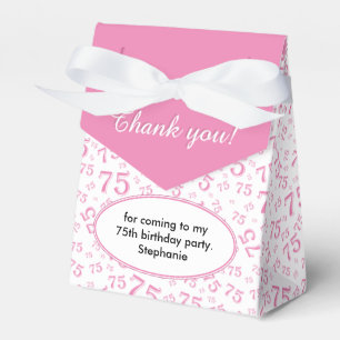 Thank You 75th Pink/White Random Number Pattern Favour Box