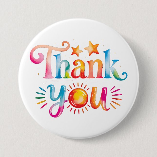 Thank You 7.5 Cm Round Badge (Front)