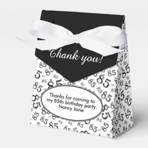 Thank You 85th Black/White Random Number Pattern Favour Box