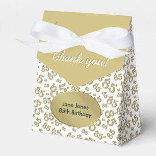 Thank You 85th Gold/White Random Number Pattern Favour Box