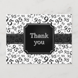 Thank You 95 Number Pattern Black/White Postcard