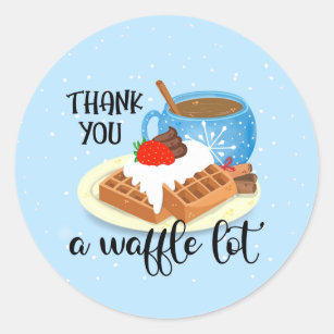 thank you a waffle lot teacher volunteer gift classic round sticker