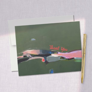 Thank You Abstract Art Painting Card