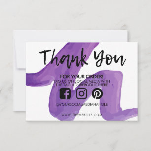Thank you Abstract Purple Watercolor Media Insert