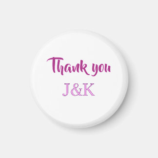 Thank you add couple name initial letter PURPLE PI Magnet
