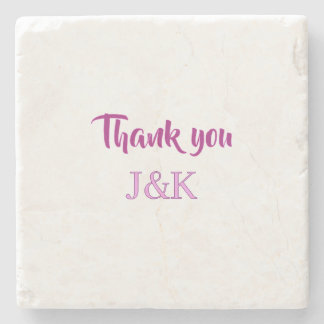 Thank you add couple name initial letter PURPLE PI Stone Coaster