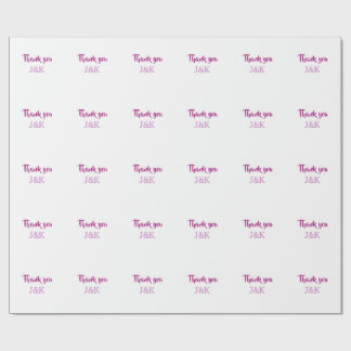 Thank you add couple name initial letter PURPLE PI Wrapping Paper