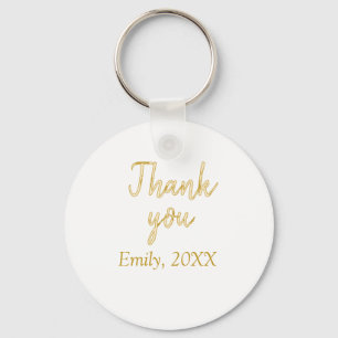 Thank you add name message 20XX GOLD ORANGE PASTEL Key Ring