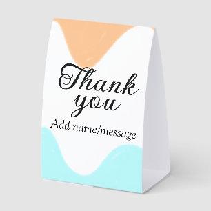 Thank you add name message simple orange blue past