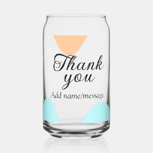 Thank you add name message simple orange blue past can glass