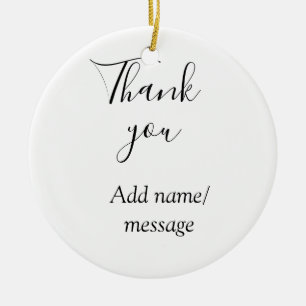 Thank you add name message simple stylish calligra ceramic tree decoration