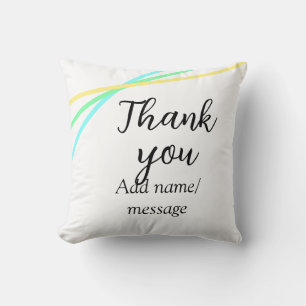 Thank you add name message simple stylish calligra cushion