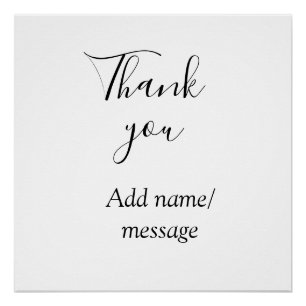 Thank you add name message simple stylish calligra poster