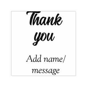 Thank you add name message simple stylish calligra self-inking stamp