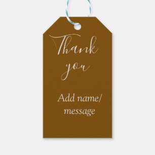 Thank you add name message simple stylish golden s gift tags