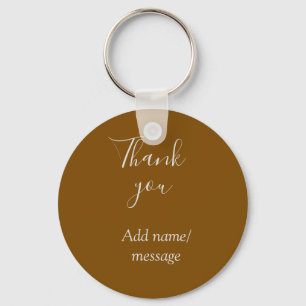 Thank you add name message simple stylish golden s key ring