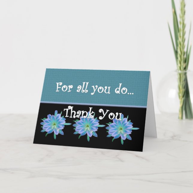 THANK YOU Admin Professionals Day BLUE FLOWERS (Front)