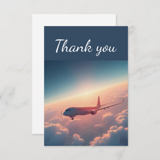 Thank You Aeroplane Sky Clouds Pilot Plane (Front/Back)