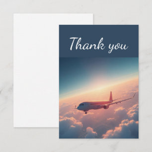 Thank You Aeroplane Sky Clouds Pilot Plane Card
