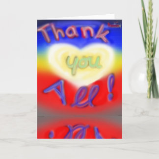 Thank you all colour clouds kiss card