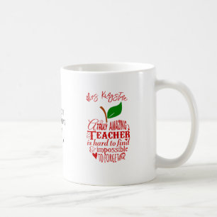 Thank You Amazing Teacher Mug – Red Word Art Apple