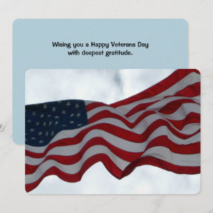 Thank You American Flag Veterans Day Flat Card