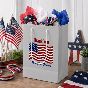 Thank You American Flag Veteran's Medium Gift Bag