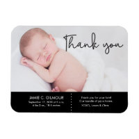 Thank You and Baby Birth Announcement, Script text