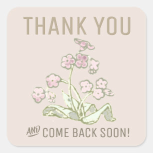 THANK YOU and Come Back Soon Minimalist Sticker