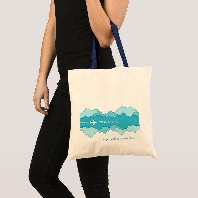 Thank you and Farewell : Departing Flight Themed Tote Bag (Front (Product))