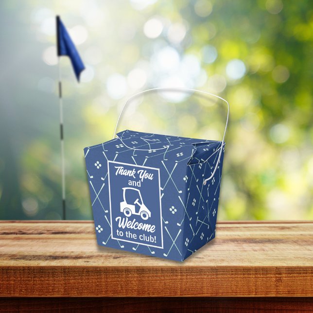 Thank You and Welcome Golf Cart Blue Pattern Favour Box (Creator Uploaded)