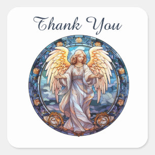 Thank you Angel lovers Square Sticker