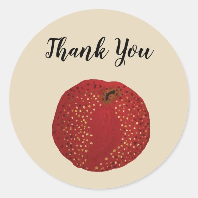 Thank You Apple Teacher Party Stickers (Front)