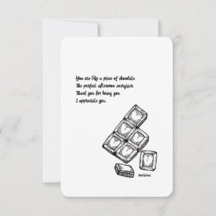 Thank You, Appreciation Card - Chocolate, Flat