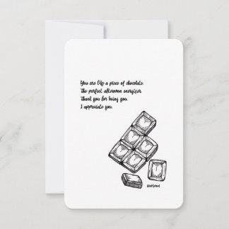 Thank You, Appreciation Card - Chocolate, Flat