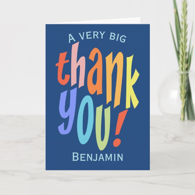Thank You Appreciation Colourful Typographic Card (Front)