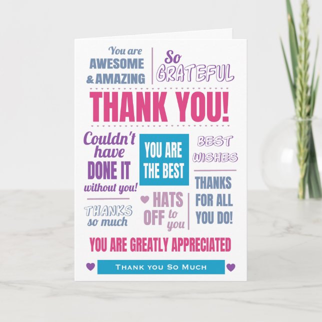 Thank You Appreciation Message Card (Front)