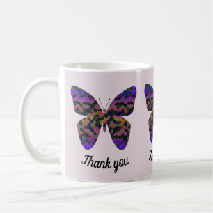 Thank You Appreciation Modern Bright Butterfly Coffee Mug