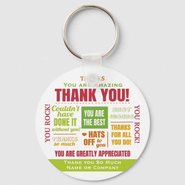 Thank You Appreciation Quote Key Ring (Front)