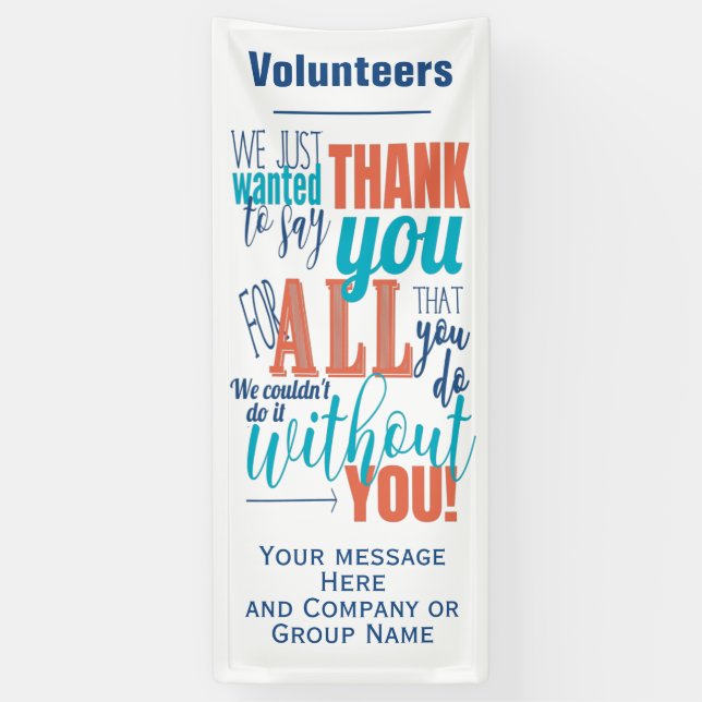 Thank You Appreciation Volunteer Staff Banner (Vertical)
