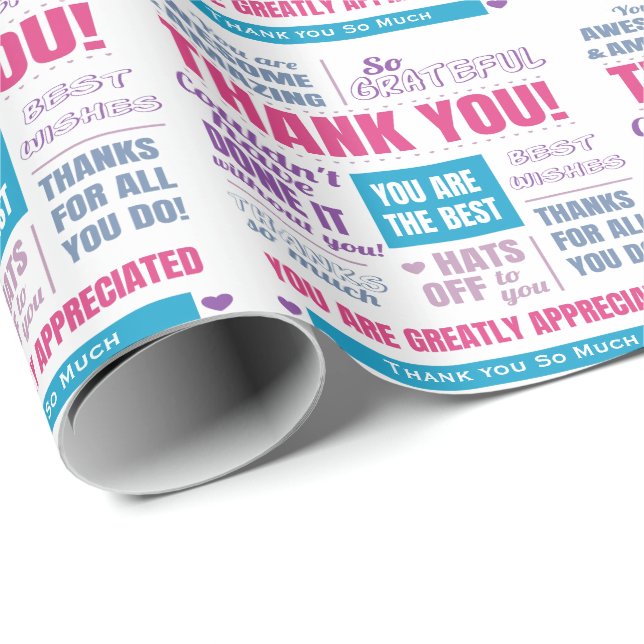 Thank You Appreciation Wrapping Paper (Roll Corner)