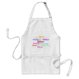 Thank You apron in 8 languages-Merci-French