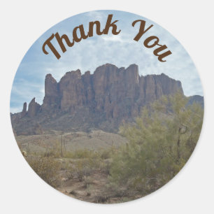 Thank You Arizona Desert Landscape Photo Southwest Classic Round Sticker