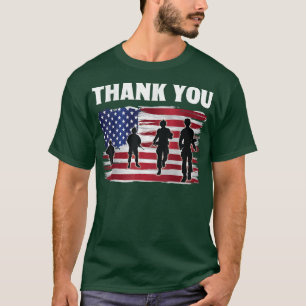 Thank You Army American Flag Proud Veteran Dad Fat T-Shirt