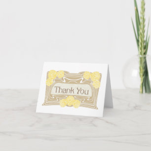 Thank You Art Nouveau Yellow Card