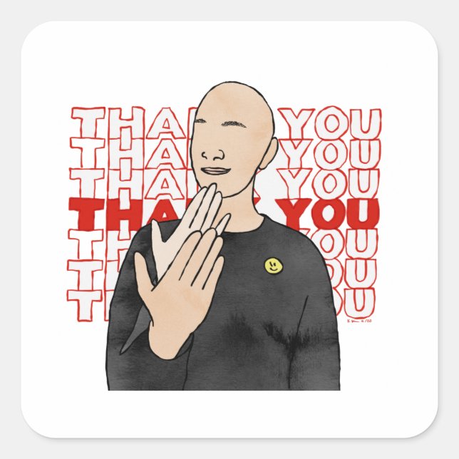 Thank You ASL Sticker (Front)