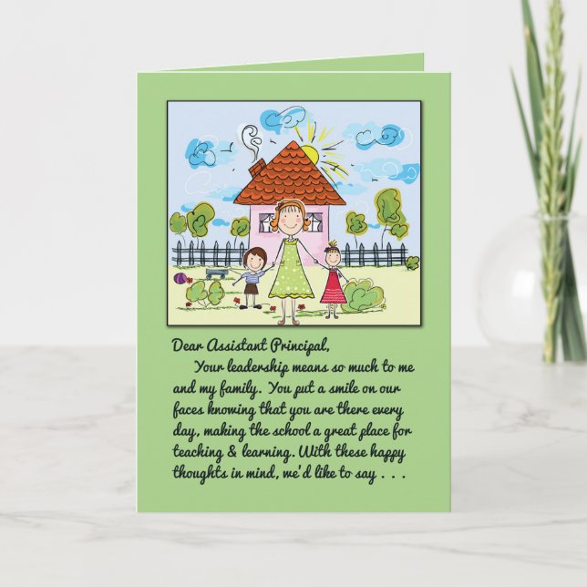 Thank You Assistant Principal-Smile on Our Faces Card (Front)