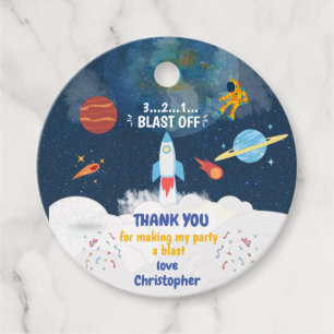 Thank you Astronaut Birthday party Outer Space Favour Tags