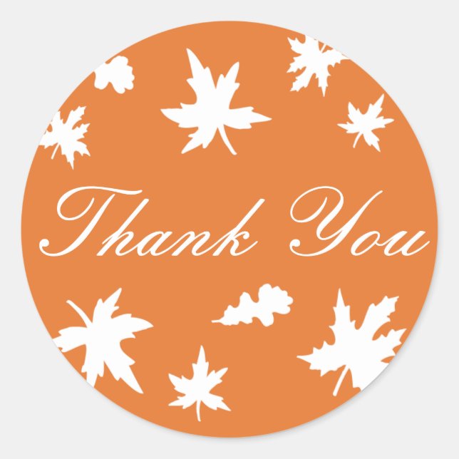 Thank You Autumn Leaves Envelope Sticker Seal (Front)